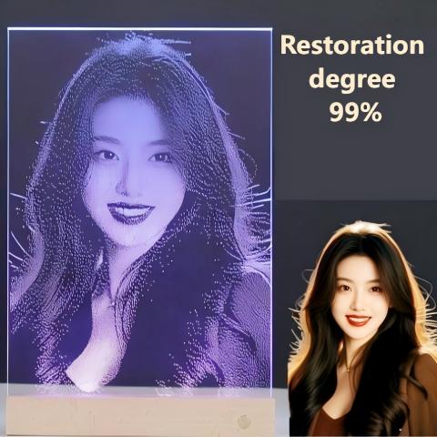 Handmade custom-made intangible cultural heritage hammer painting, glass carving, couple art, birthday gift, portrait customization, real person photo